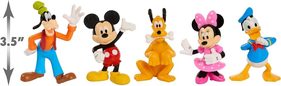 Just Play Disney Junior Mickey Mouse-Sammelfiguren-Set, 5er-Pack, 7,6 cm große Sammelfiguren, Kinderspielzeug ab 3 Jahren