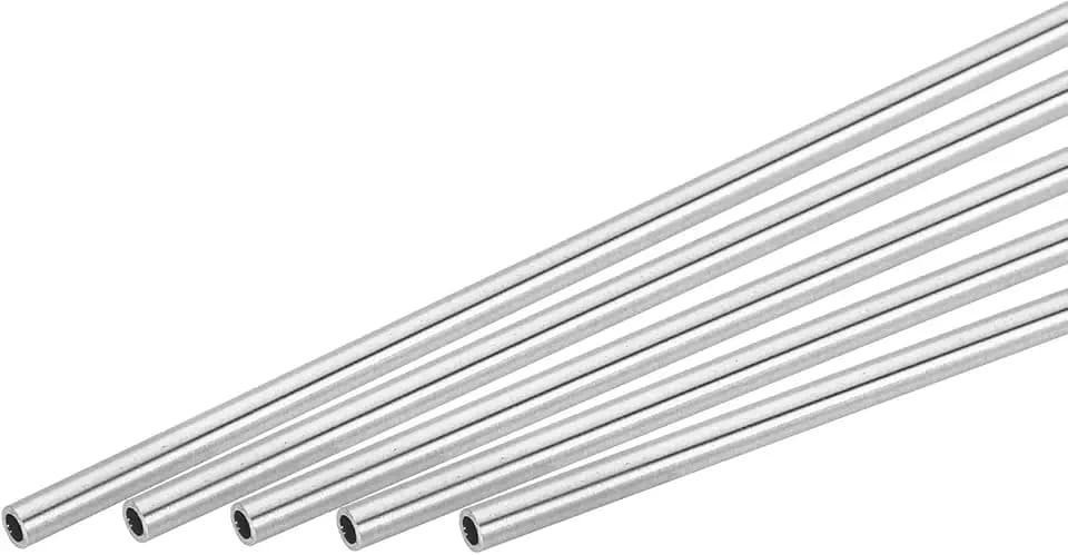 QUARKZMAN 5 Stück 304 Edelstahl Rohr 8mm Außendurchmesser, Runde Nahtlose Edelstahlrohr 1mm Wandstärke, Edelstahl Gerade Rundrohr 300mm Länge, Silber Metallrohr für Industrie Heim Gartendeko