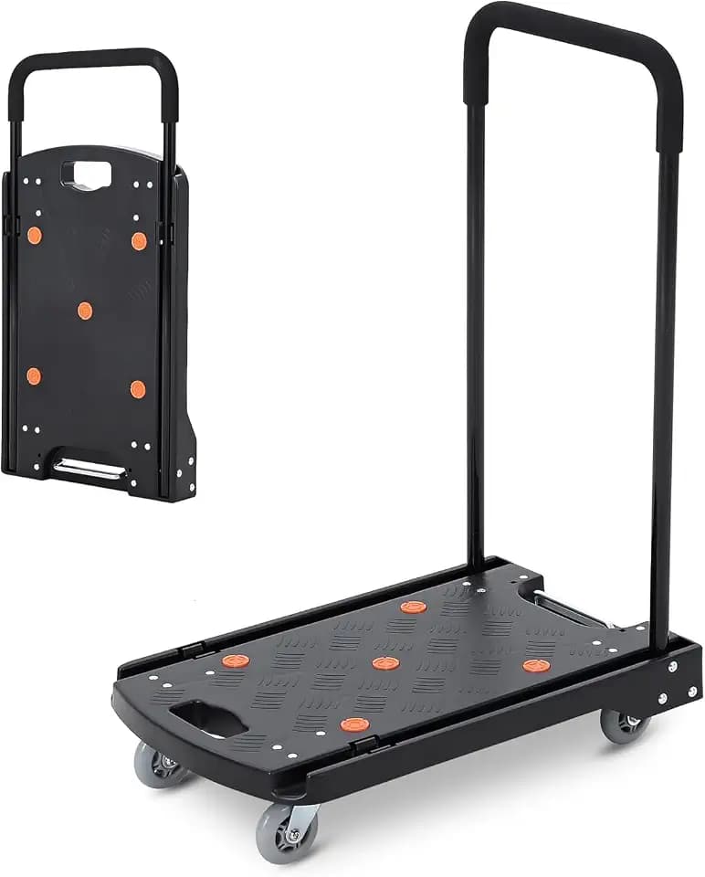 Garvee Folding Hand Truck, 330 LBS 4 Wheels Heavy-Duty Dolly