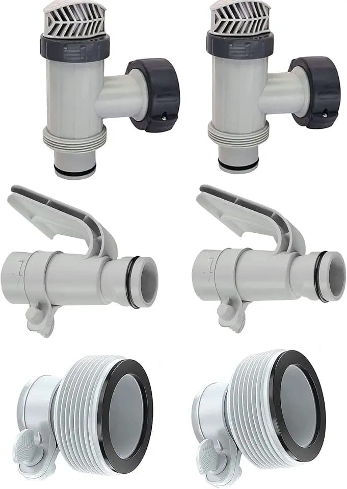 1.25 "to 1.5" Model B Hose Adapter with Hose Bracket and Plunger Valve Replacement for Above Ground Pool Setup and Pool Sand Filter Pump (2)