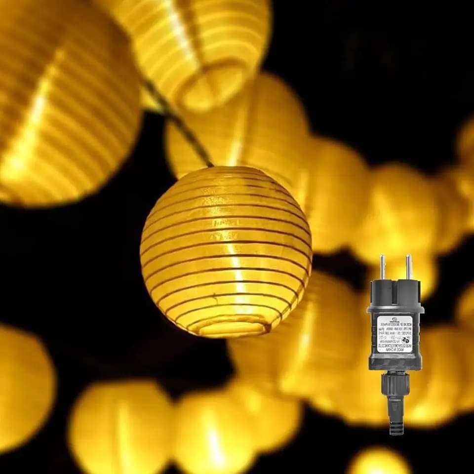 Gresonic Lichterkette Lampion/Laternen Deko für Garten Weihnachten Party Hochzeit Innen und Außen mit dem Stecker (30LED Netzanschluss, Warmweiss)