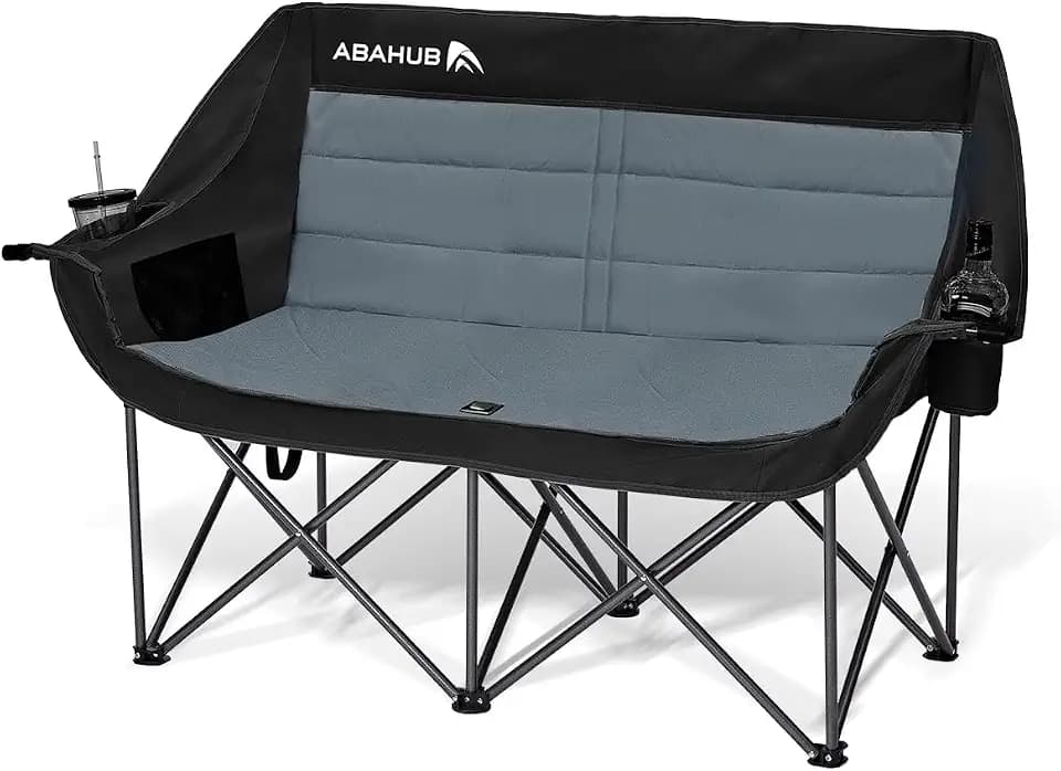 Abahub Loveseat Camping Lawn Chairs Two Person Seater Double Couch Dual