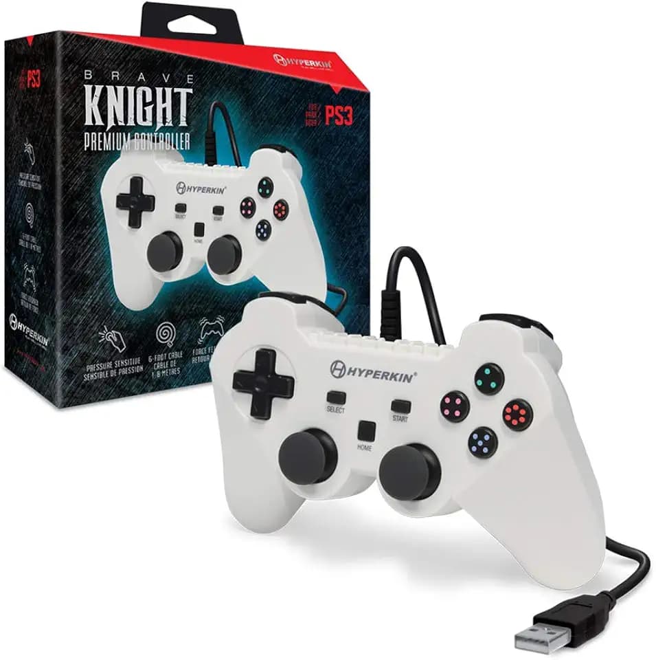 Hyperkin "Brave Knight" Premium Wired Controller for PS3/ PC/Mac- White
