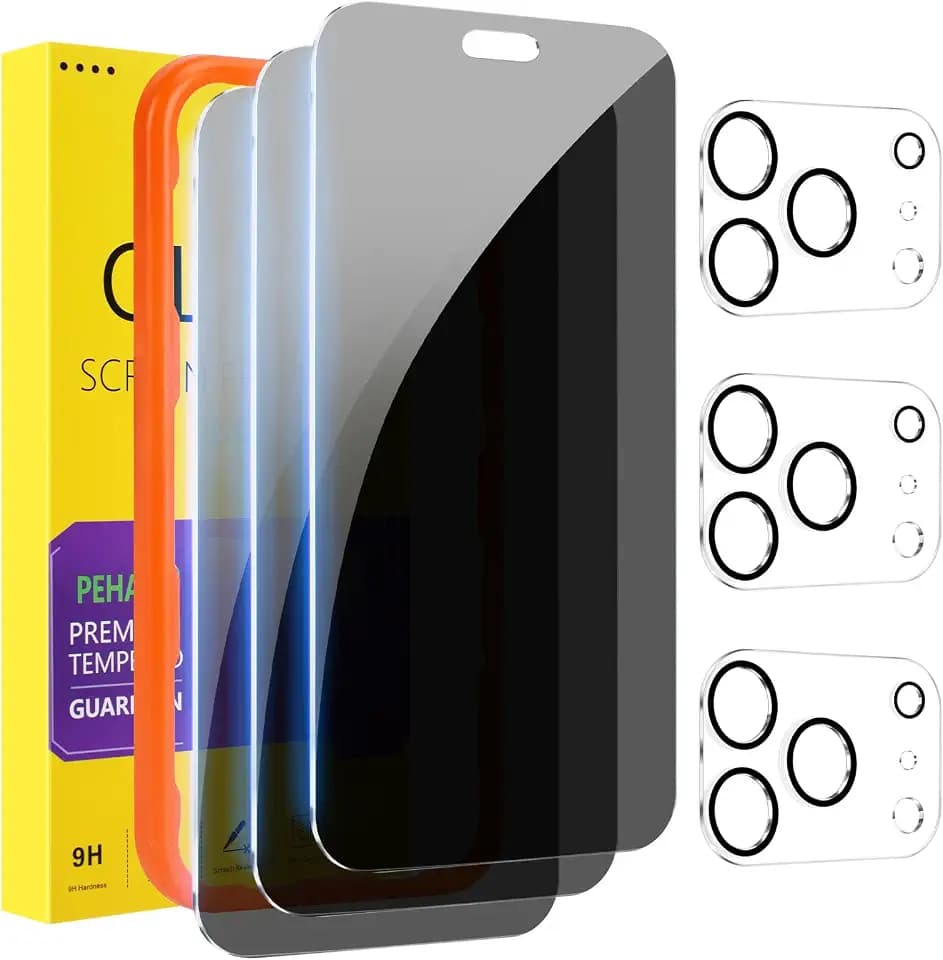 PEHAEL for iPhone 18 Pro Max Privacy Screen Protector+Camera Lens Protector
