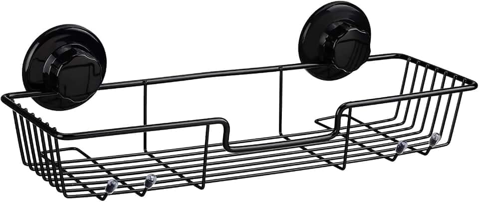 SANNO Starke Saugnapf-Duschablage Bad Regal Lagerung Edelstahl-Seifenschalenhalter, mit Saugnapf, Schwamm-Halter für Dusche, Badezimmer