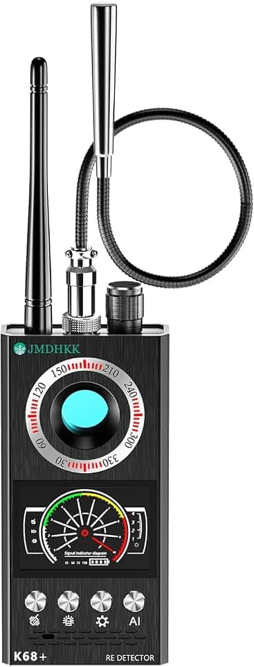 JMDHKK Hidden Camera Detector & Bug Detector – Magnetic Tracker & Wireless Signal Finder for Home, Office, Hotel, Car – Advanced Privacy Protection for Travel & Security(Black)