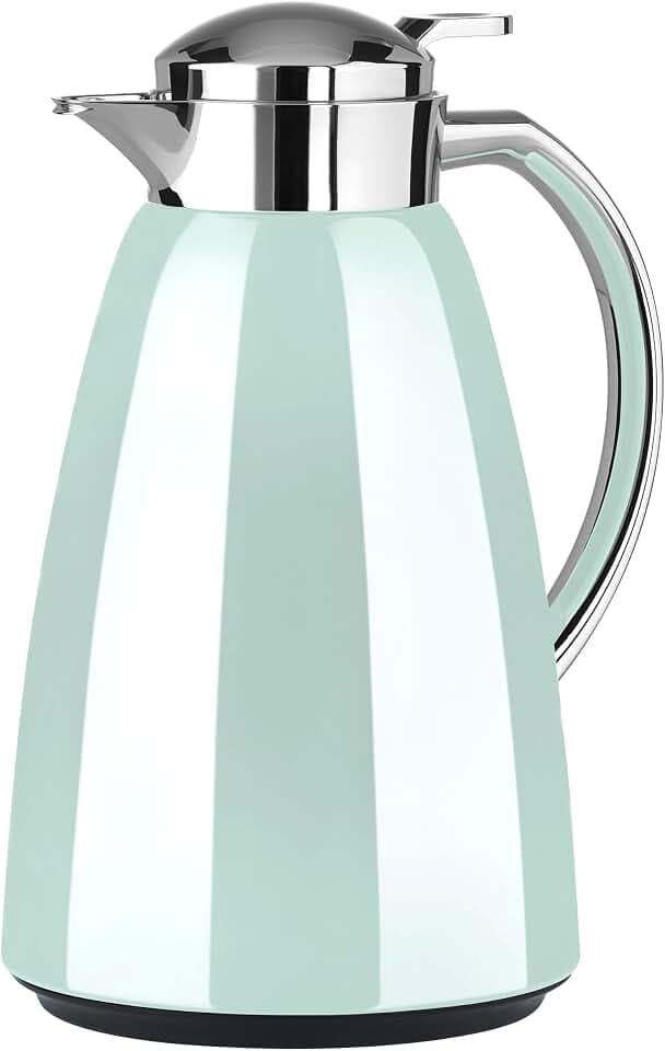 Emsa Campo Isolierkanne F4130300 | 1L Füllmenge | Quick Tip Verschluss | 100% dicht | 12h warm, 24h kalt | Premium Edelstahl | Einfache Reinigung | Pastel-Mint