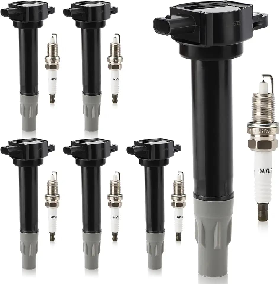 UF502 Ignition Coil & 7781 Double Iridium Spark Plug for Dodge Challenger