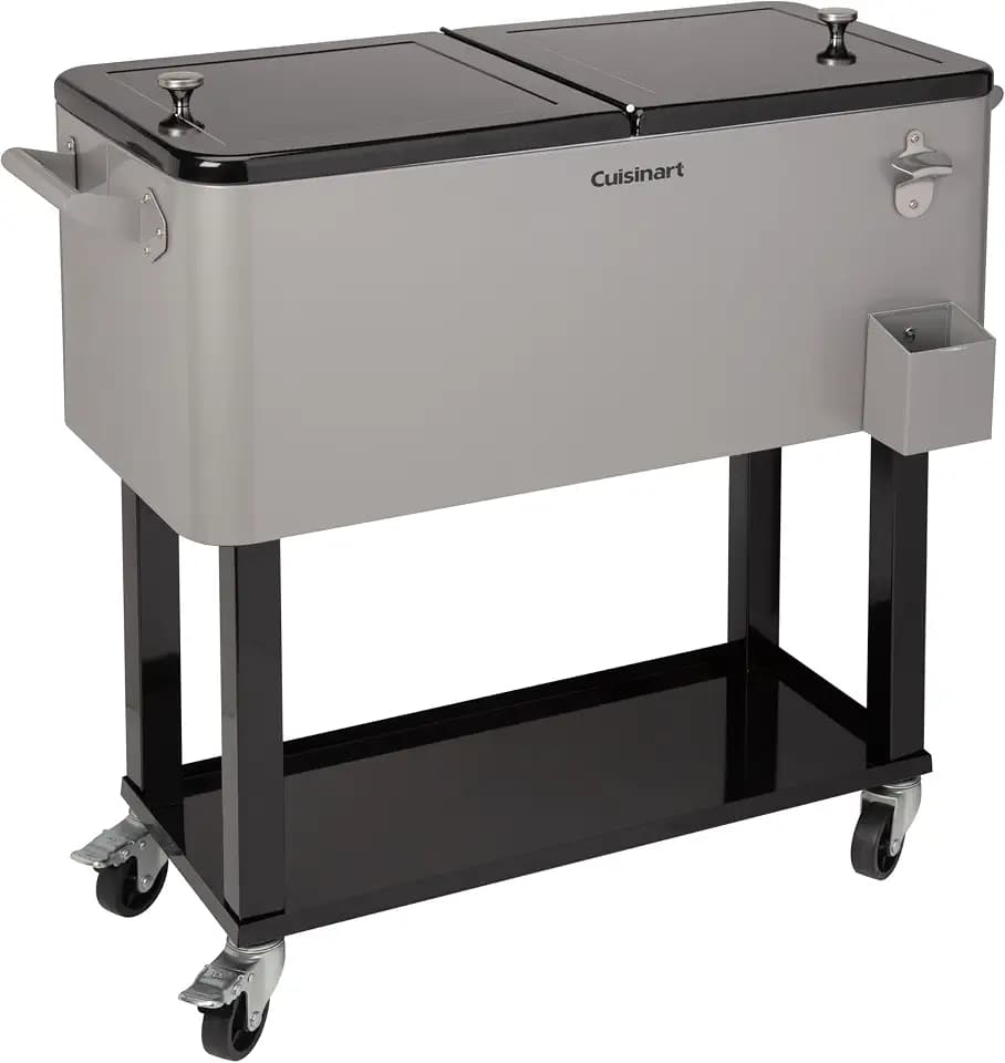Cuisinart Cooler Cart with Caster Wheels, Dual-Sided Lid, 80-Quart