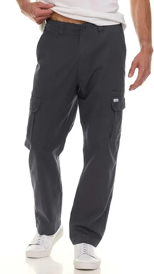 Wrangler Cargo Pants for Men Big and Tall, Twill Lightweight Elastic Waist