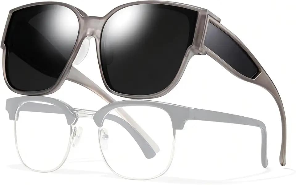 LVIOE Fit Over Glasses Sunglasses for Women Men, Wrap Around Sunglasses Polarized UV400 Protection