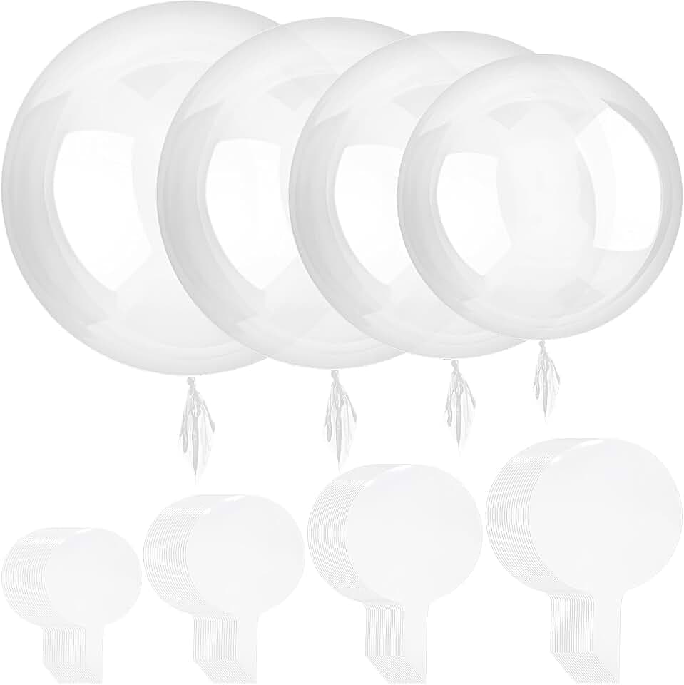 Sumind 40 Pcs 10/18/20/24 Inch Clear Bobo Balloons for Stuffing
