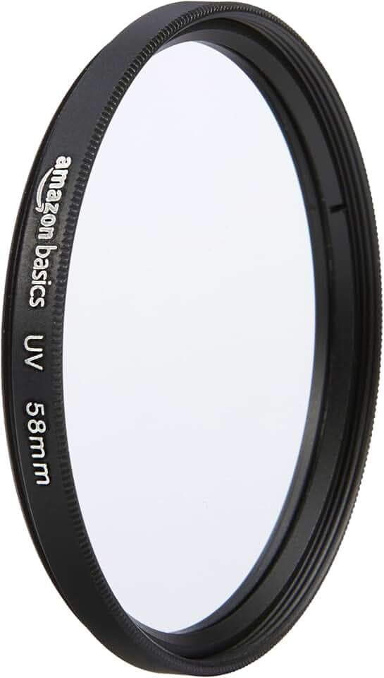 Amazon Basics 58 mm Runder UV-Schutzfilter für klarere Bilder, Schützt vor Staub, Schmutz und Kratzern