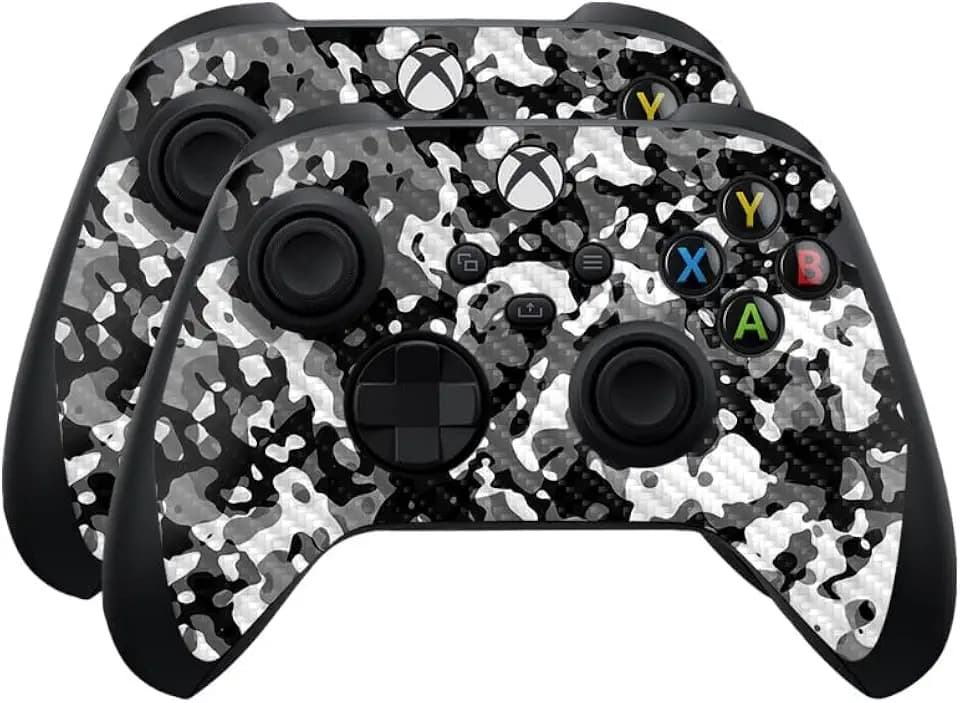 Carbon Fiber Skin Compatible with Microsoft Xbox Series X|S Controller (2 Pack) - Black Modern Camo - Premium 3M Vinyl Protective Wrap Decal Cover - Easy to Apply | Crafted in The USA by MightySkins