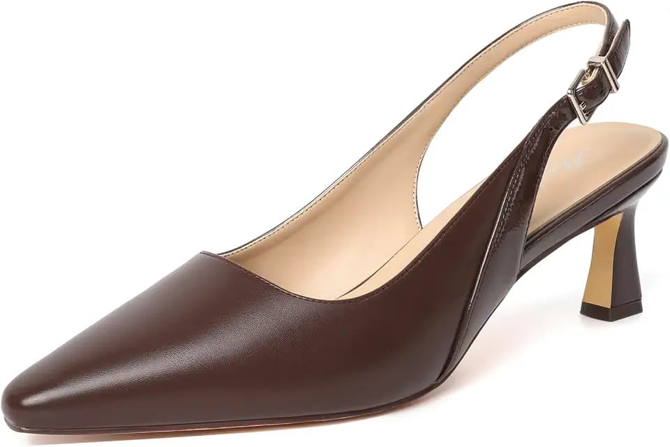 Mostrin Kitten Heels for Women Slingback Pointed Closed Toe Heels Women's Pumps Shoes for Wedding, Party, Commuting