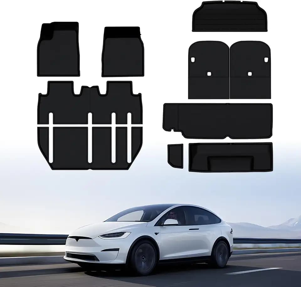 BASENOR 10PCS Floor Mats 7-Seater for Tesla Model X 2022-2026