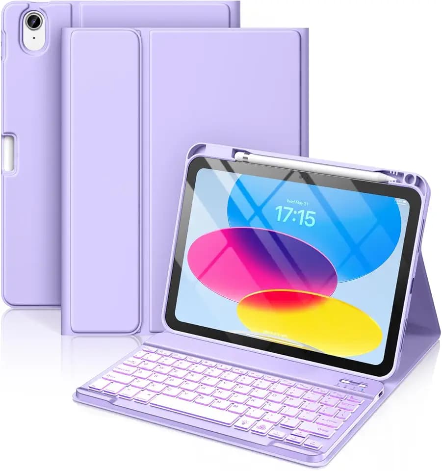 Hamile for iPad A16 11th 10th Generation Case with Keyboard - Wireless