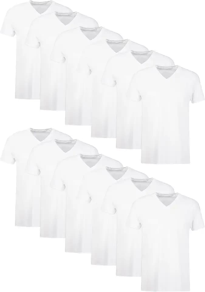 Hanes Men's Undershirts T-Shirt Pack, V-Neck Cotton Tees for Men, Moisture-Wicking, Odor Control, White Multi-Pack