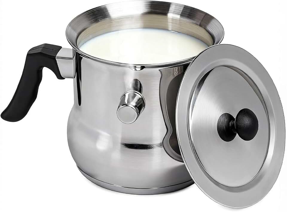 Milchtopf Doppelwandig Induktion, Milchtopf Edelstahl mit Deckel