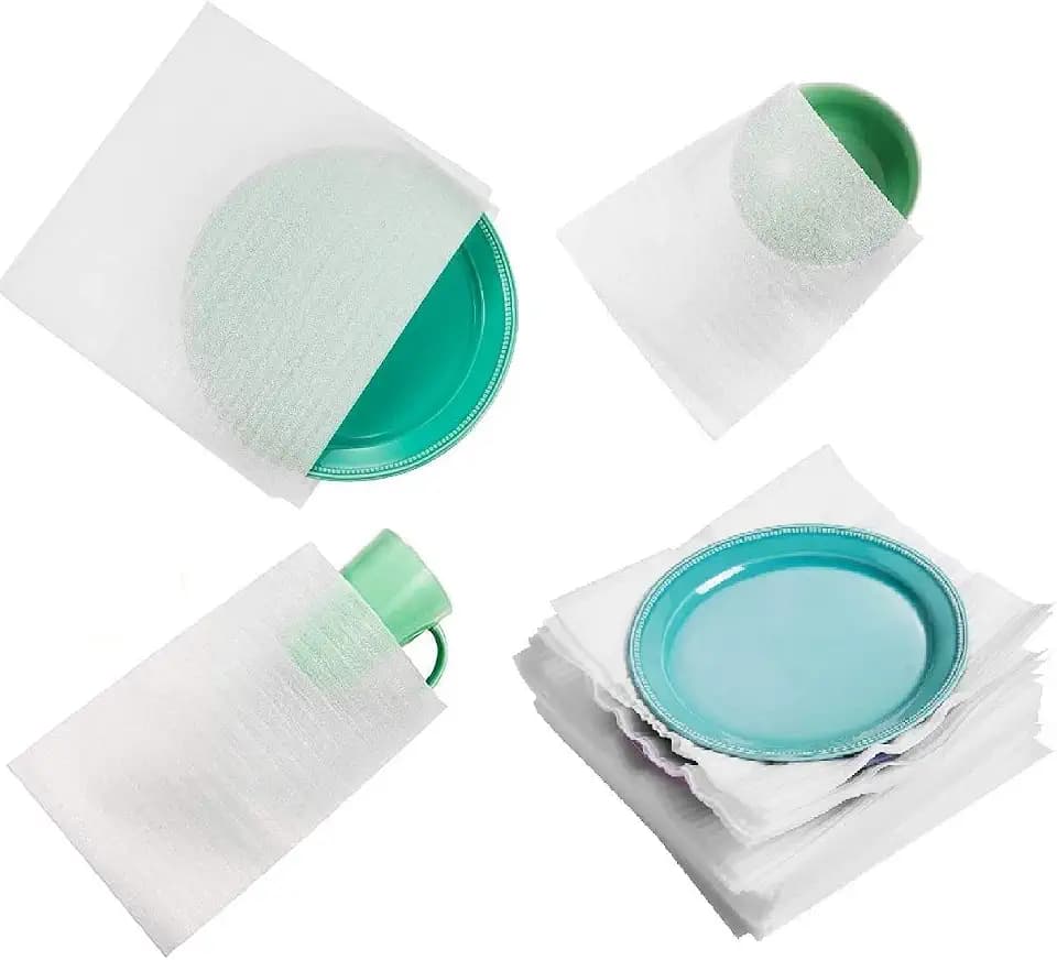 200Pcs Thickened Foam Dish Packing Kit,100 High Density Foam Pouches & Sheets +100 Fragile Stickers,Moving Supplies,Bubble Wrap Alternative,Shockproof for Plates,Dishes,Mugs & Glasses Shipping Storage