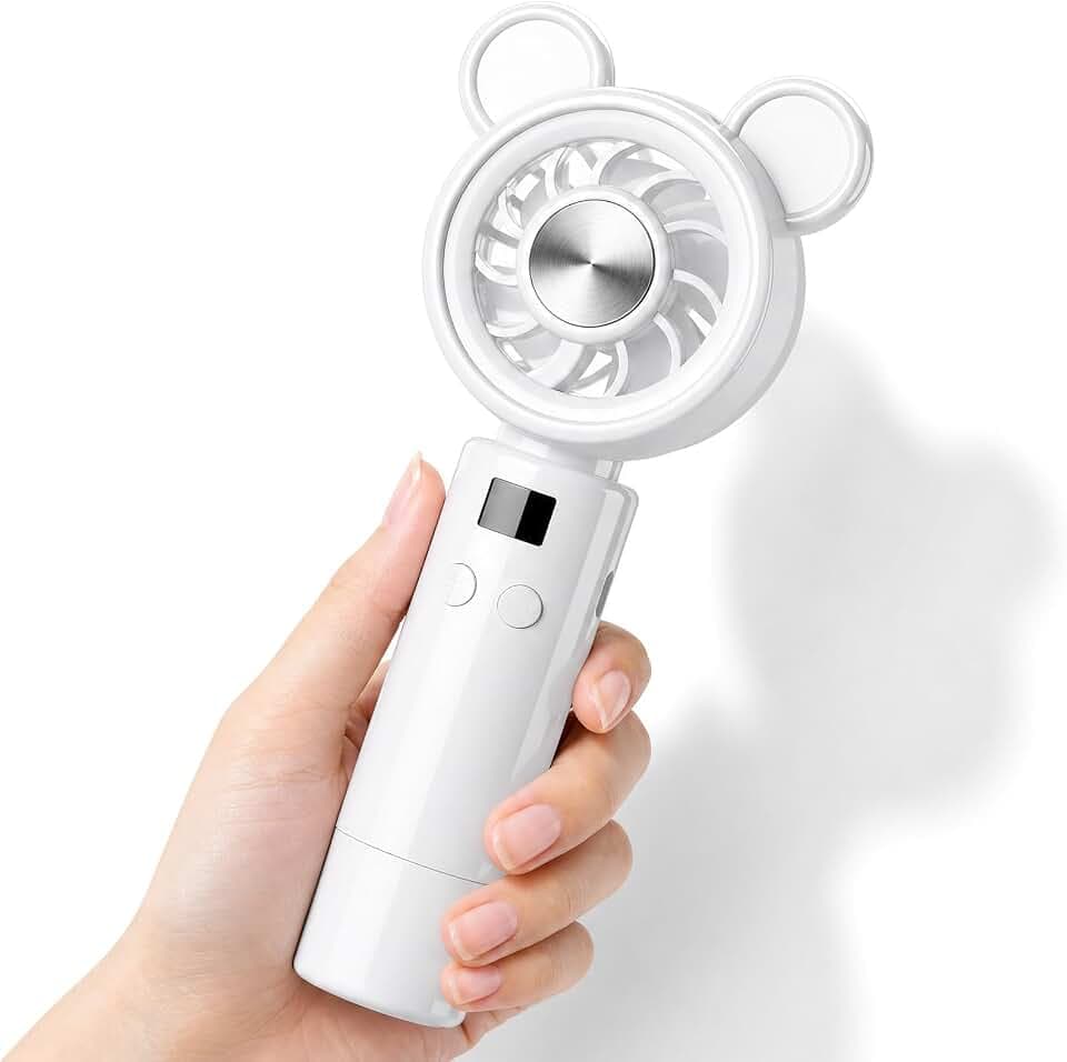 Kssvzz Handventilator Akku Aufladbar, Kleiner Ventilator Mit Led-Display
