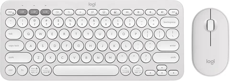 Logitech Pebble 2 Silent Compact Wireless Keyboard and Mouse Combo - White