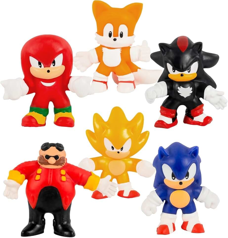Heroes of Goo Jit Zu Minis Sonic 6 Pack - Collectible Goo JIT Zu Stretchy Minis, 6 Stretchy Sonic Characters