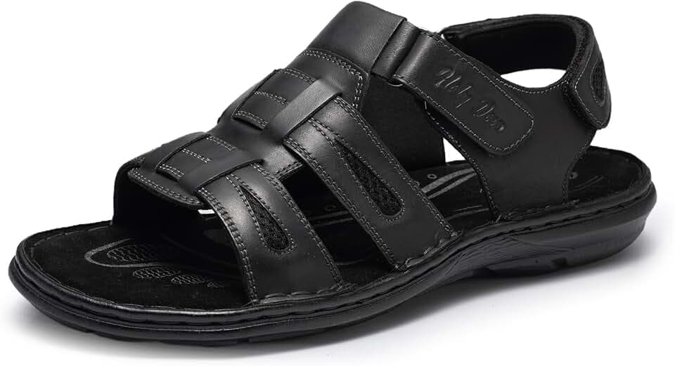 Holy dove Men's Sandals Open Toe Leather Fisherman Sport Hiking Outdoor Casual Summer Sandals Shoes for Men