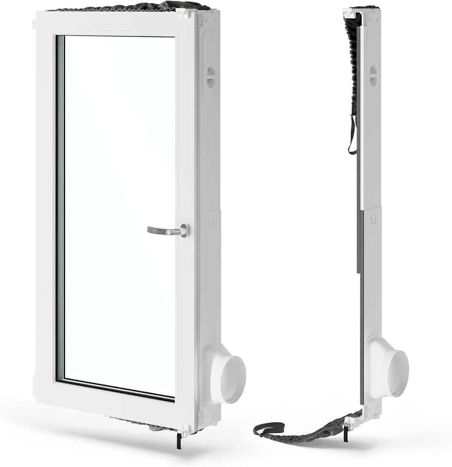 AEG AWKIT5 Premium Window Kit/schnelle Installation/Fensterabdichtungs-Set/effiziente Kühlung/energiesparend/passend für alle portablen Klimageräte mit 15 cm Schlauchdurchmesser/grau-weiß