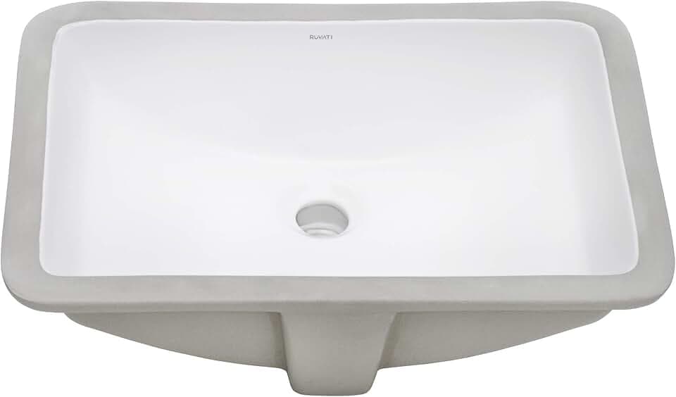 Ruvati 21x14-in White Rectangular Undermount Bathroom Sink - RVB0721