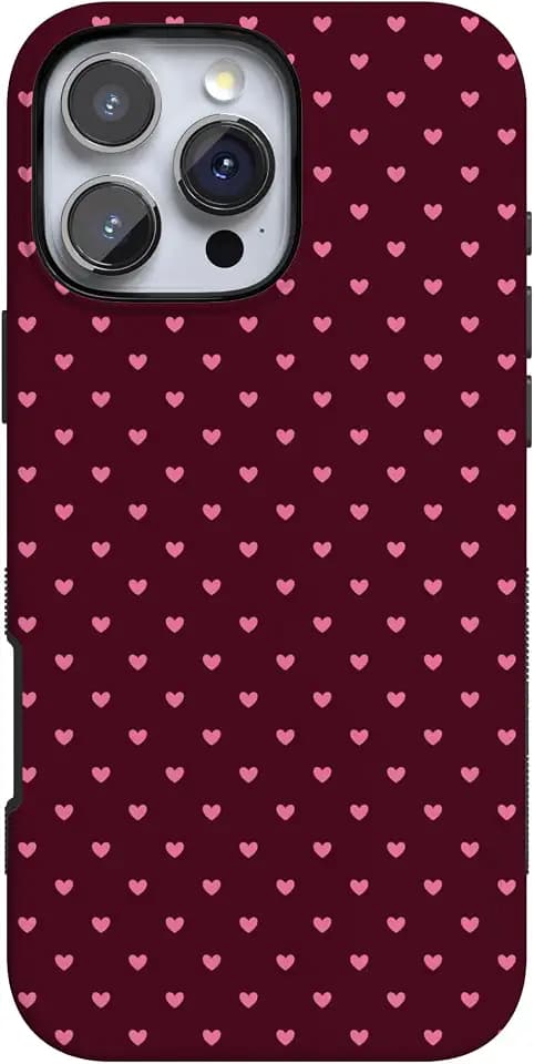 Casely iPhone 16 Pro Case | Heart Noir | Tiny Hearts | Bold Protective Design | MagSafe Compatible Design