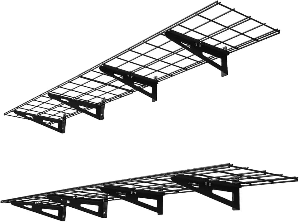 VEVOR 2er-Set Garagenregal 1830x315x122 mm Werkzeugaufbewahrung 136 kg pro Schicht Werkzeughalter Wand 1830x315mm Regalfläche Aufbewahrungsregale Metallregal Werkzeug Organizer Wandregale