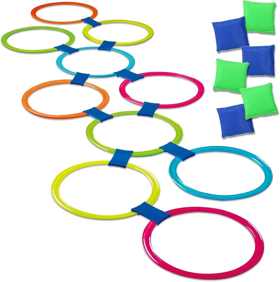 GOODLYSPORTS Hopscotch & Bean Bag Toss, Indoor/Outdoor Playground Toys