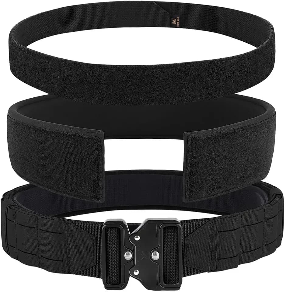 KRYDEX Tactical Battle Belt 2 Inch Quick Release MOLLE Combat Belt with Inner Belt & Back Support Pad