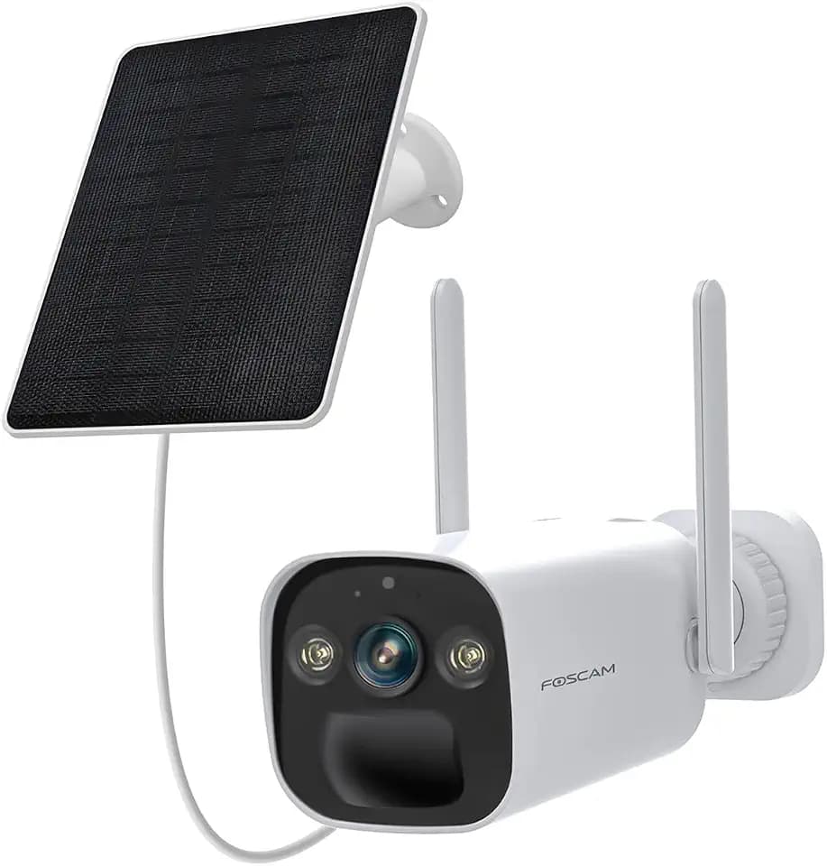 Foscam BP4 batteriebetriebene 2K 4 MP WLAN-Überwachungskamera, inkl. hocheffizientem Solarpanel, Zwei-Wege-Audio, Nachtsicht in Farbe, IP66 Wasserfest