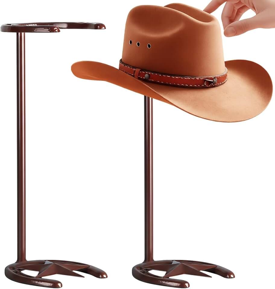 2 Pack Cowboy Hat Rack Stand Halloween Hat Display, Stylish