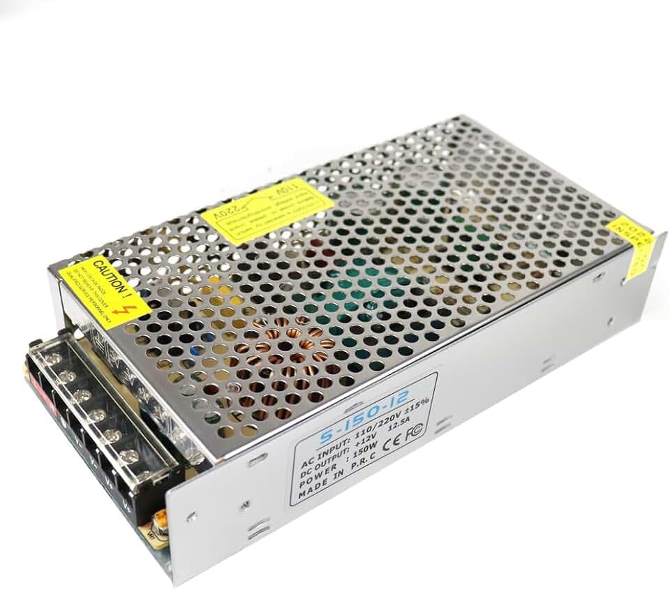 inShareplus 12V Netzteil 12.5A 150W, DC Universal Geregeltes Schaltnetzteil, Trafo 230V auf 12V LED-Treiber, Transformator, Adapter für LED-Streifenlicht, 3D-Drucker, Radio, Computerprojekt