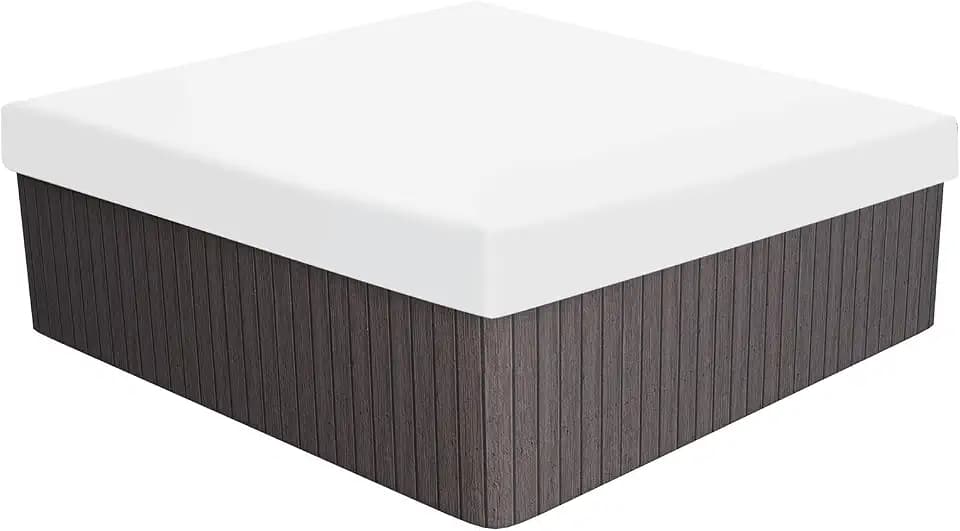 PATIKIL 90.9x90.9x11.8 Square Hot Tub Cover, 210D Oxford Waterproof Dustproof SPA Cover Protector Patio Furniture Covers for Hot Tub Outdoor Indoor, White