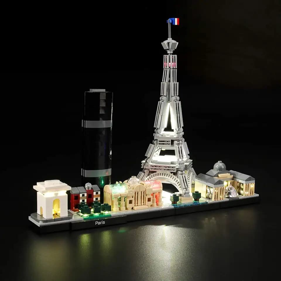 GEAMENT LED Licht-Set für (Architecture Paris mit Eiffelturm) Bausteine Set - Kompatibel mit LEGO 21044 Skyline Baumodell (Modell-Set Nicht enthalten)