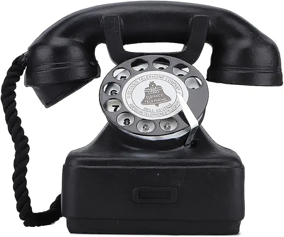Alvinlite Wählscheiben-Telefone Antike Telefon-Requisiten Retro Festnetz-Schreibtischtelefon für Cafe Bar Fenster Dekoration