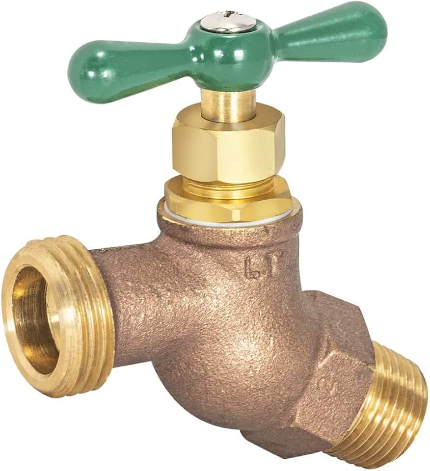 Eastman Heavy-Pattern Male No-Kink Hose Bibb Valve, 1/2 Inch MIP Connection, Brass Plumbing Fitting, 48626