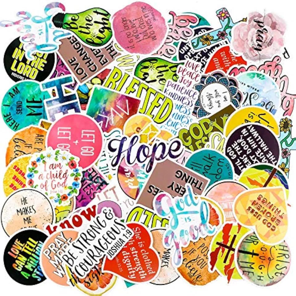 200 Pcs Inspirational Christian Stickers Faith for Water Bottle Laptop Car