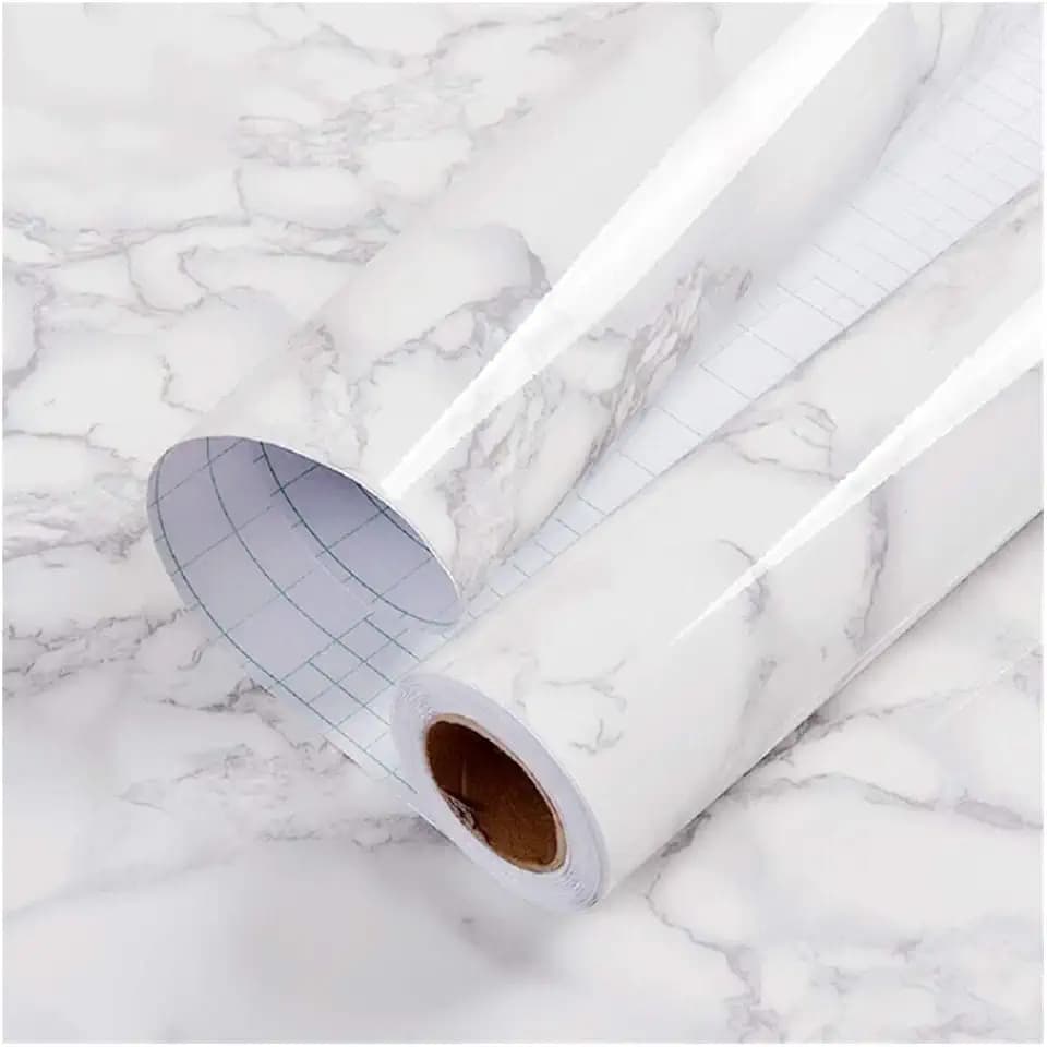 Marble Contact Paper White Peel and Stick Wallpaper for Kitchen Countertop