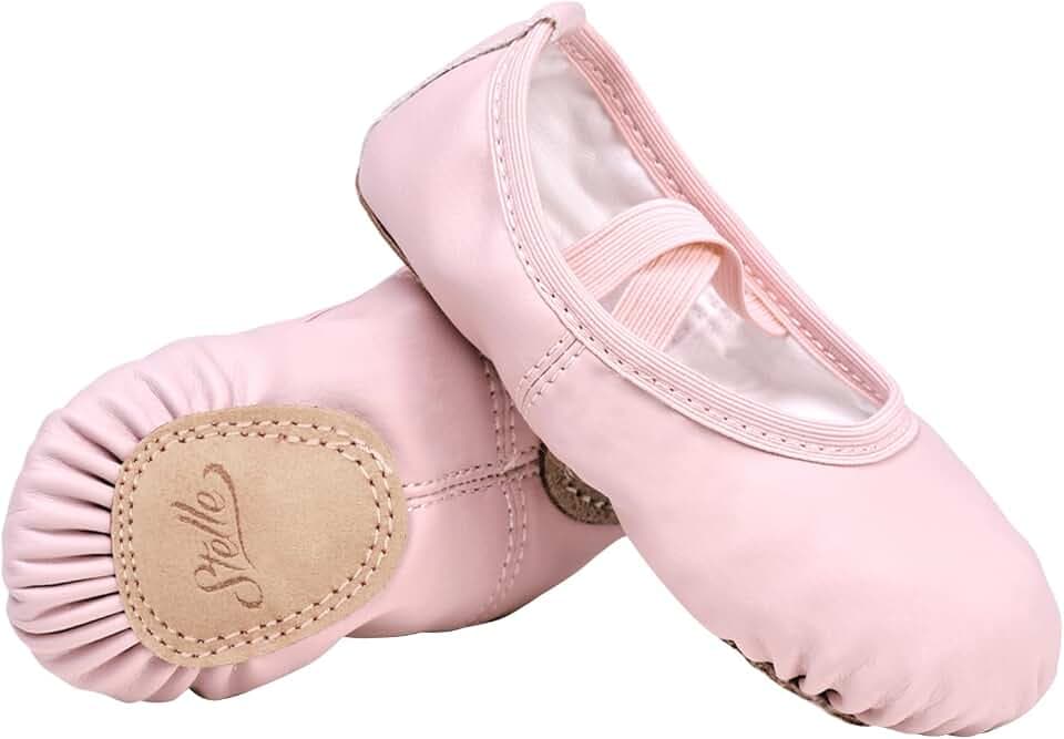 Stelle Ballet Shoes for Girls Toddler Soft Leather Split Sole