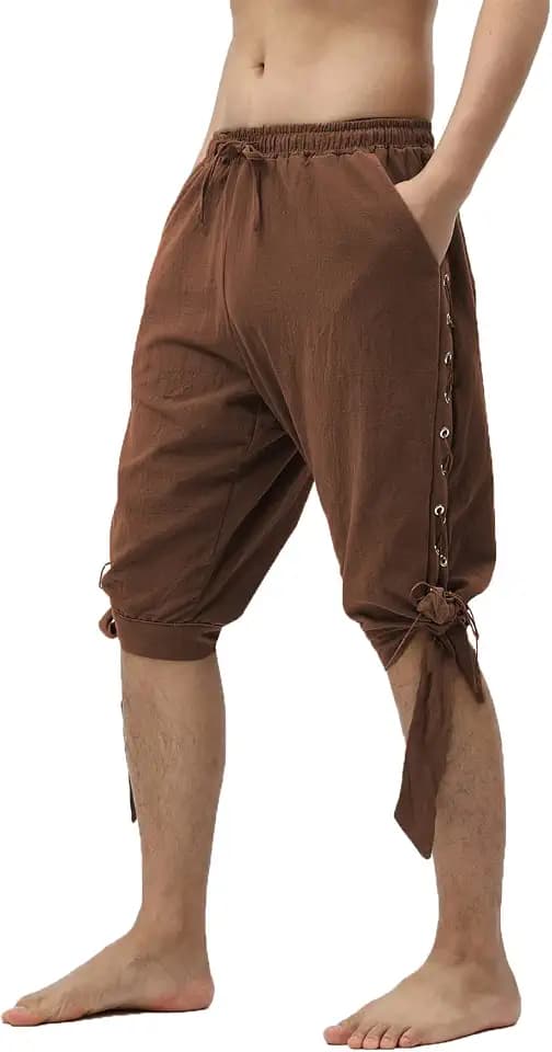 Men's Pirate Shorts- Renaissance Costume Trousers- Medieval Retro Pants -Viking Shorts