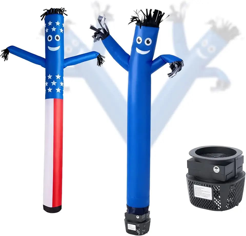 VEVOR Inflatable Tube Man with Blower, 6 ft Tall, Wacky Waving Wind Flying Inflatable Dancing Tube Guy with 1/15 HP IPX3 Waterproof Blower Fan, for Outdoor Advertising Business Store Party Decoration