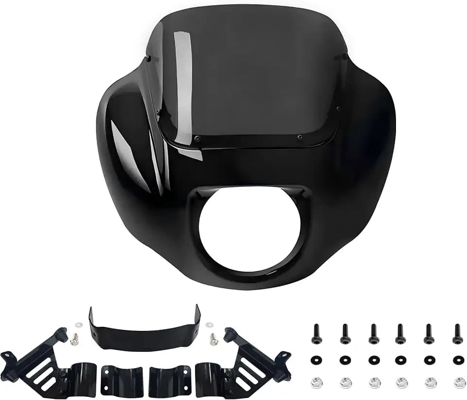 FATECIM Headlight Quarter Fairing with 9" Smoke Windshield & Bracket Mount For Harley 2018-2020 2025 Street Bob FXBB, 2021-2024 Street Bob 114 FXBBS, 2020-2024 Softail Standard FXST