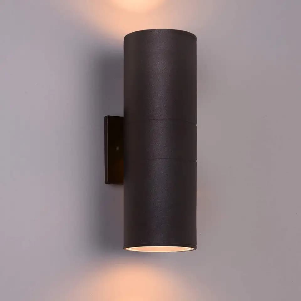 wowlite Outdoor Wall Sconce, Modern Up & Down Wall Light, Matte Black