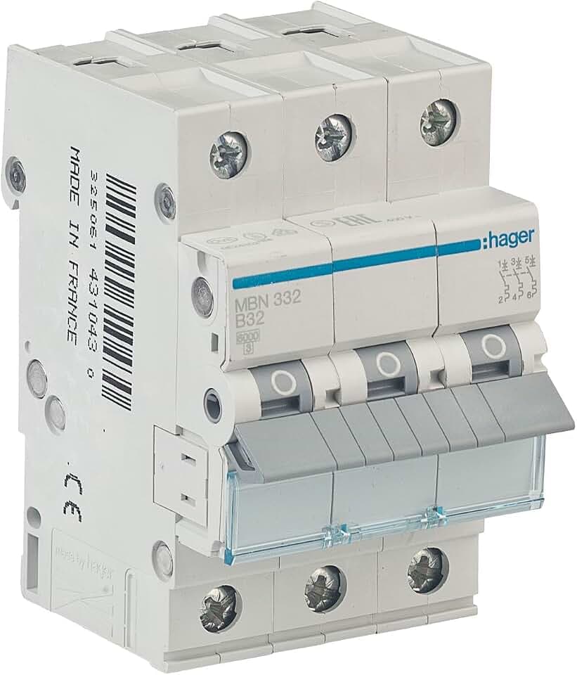MBN332 3-polig B32A 6kA, Sicherungsautomat Drehstrom 230/400V, LS-Schalter mit biconnect Klemmsystem, 3 Module, Leitungsschutz für Elektroinstallation