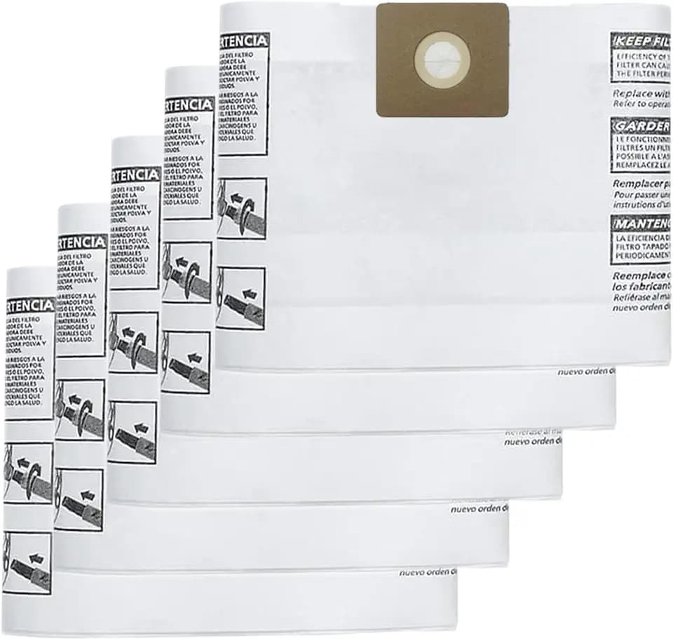 5 Pack 90669 Shop Vac Bags Type C, for 3 Gallon All Around Vacuums